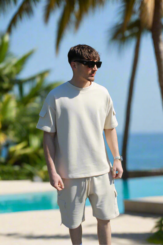 Icon Beige Twin Set (Top & Shorts)